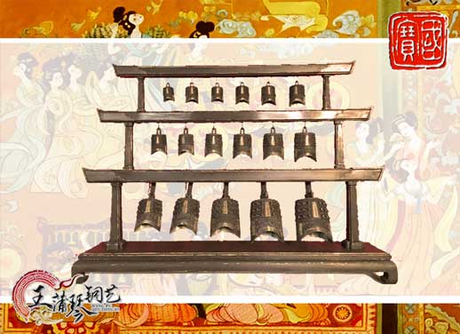 山東客戶定制17件古編鐘，迎賓編鐘古樂